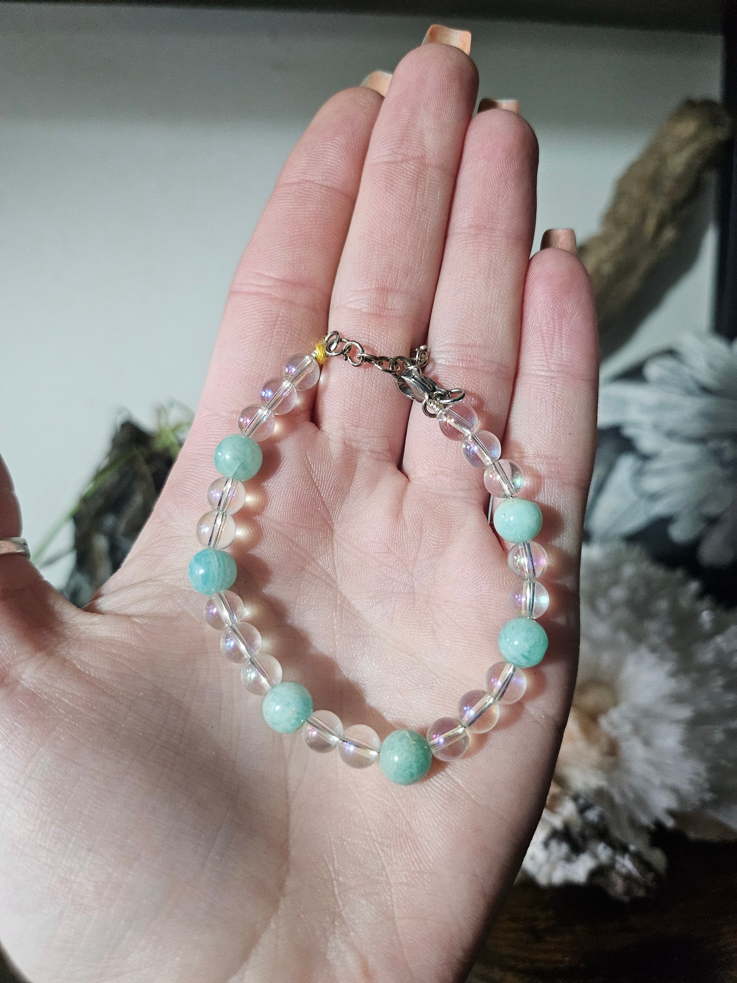 Bracelet en Amazonite et Aqua aura