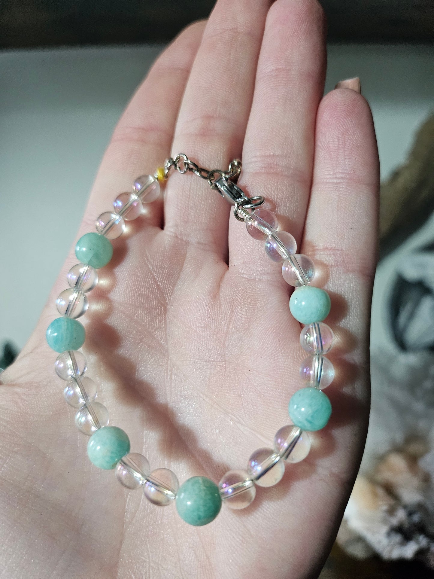 Bracelet en Amazonite et Aqua aura