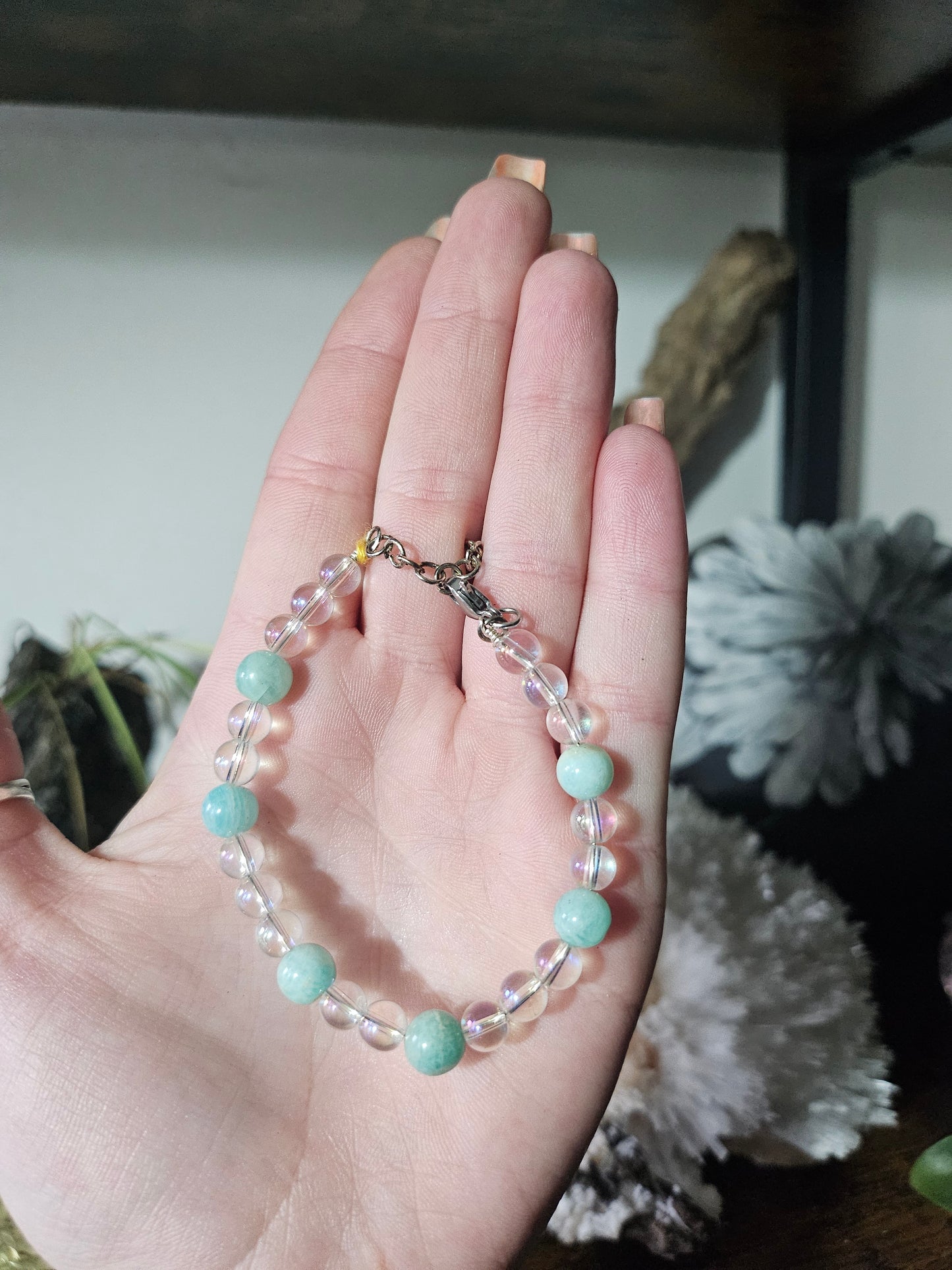 Bracelet en Amazonite et Aqua aura