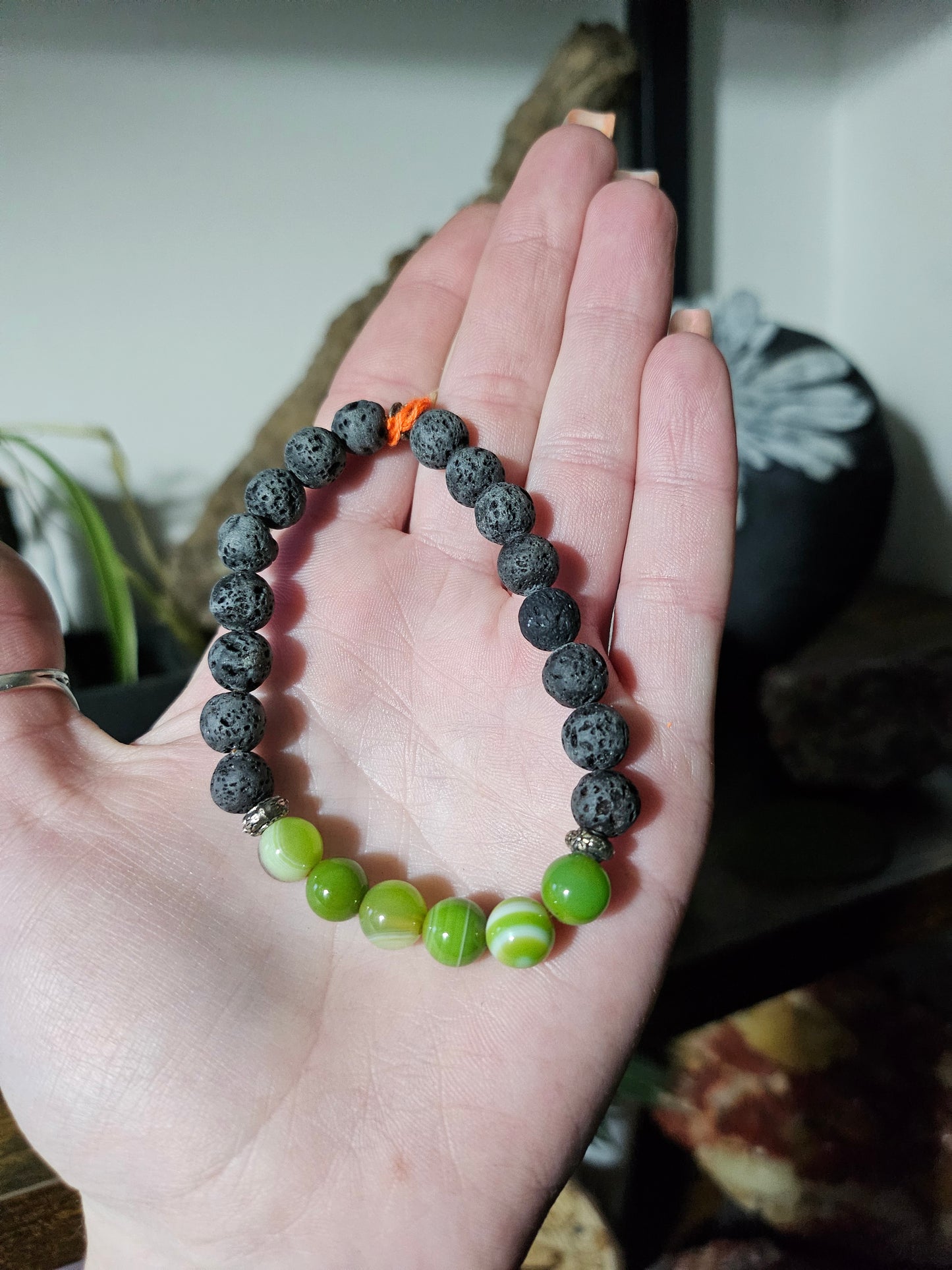 Bracelet en Agate et Pierre de lave