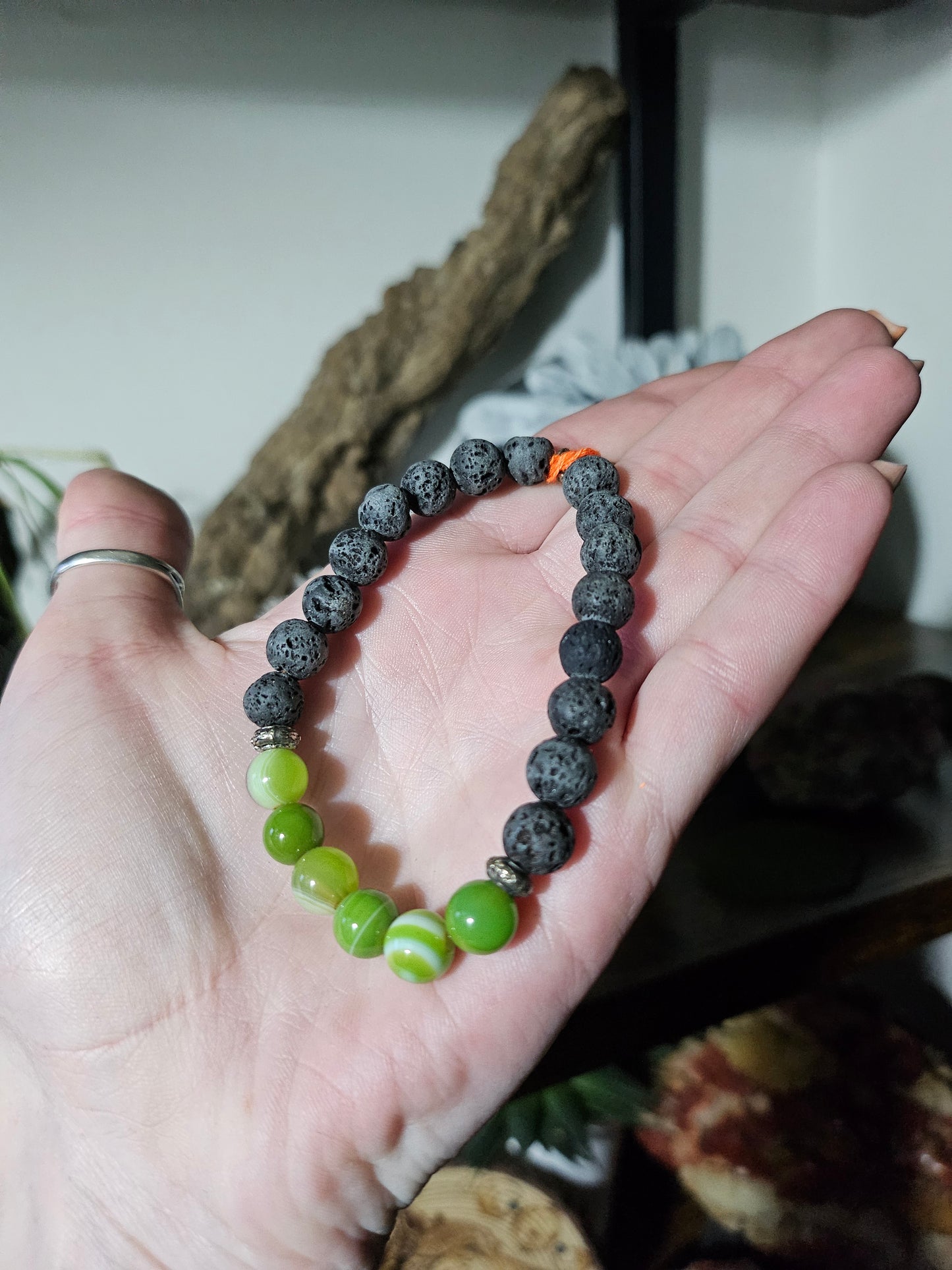 Bracelet en Agate et Pierre de lave