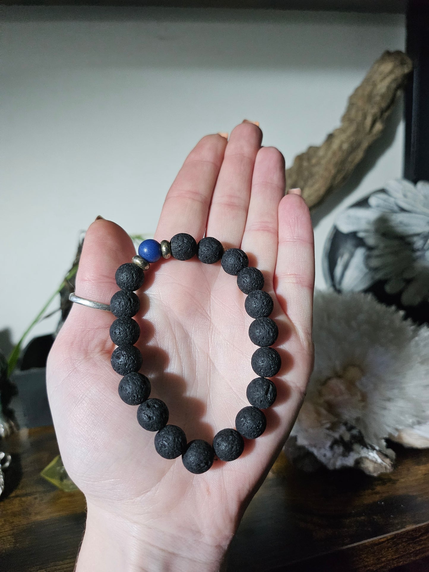 Bracelet en Pierre de lave et aventurine