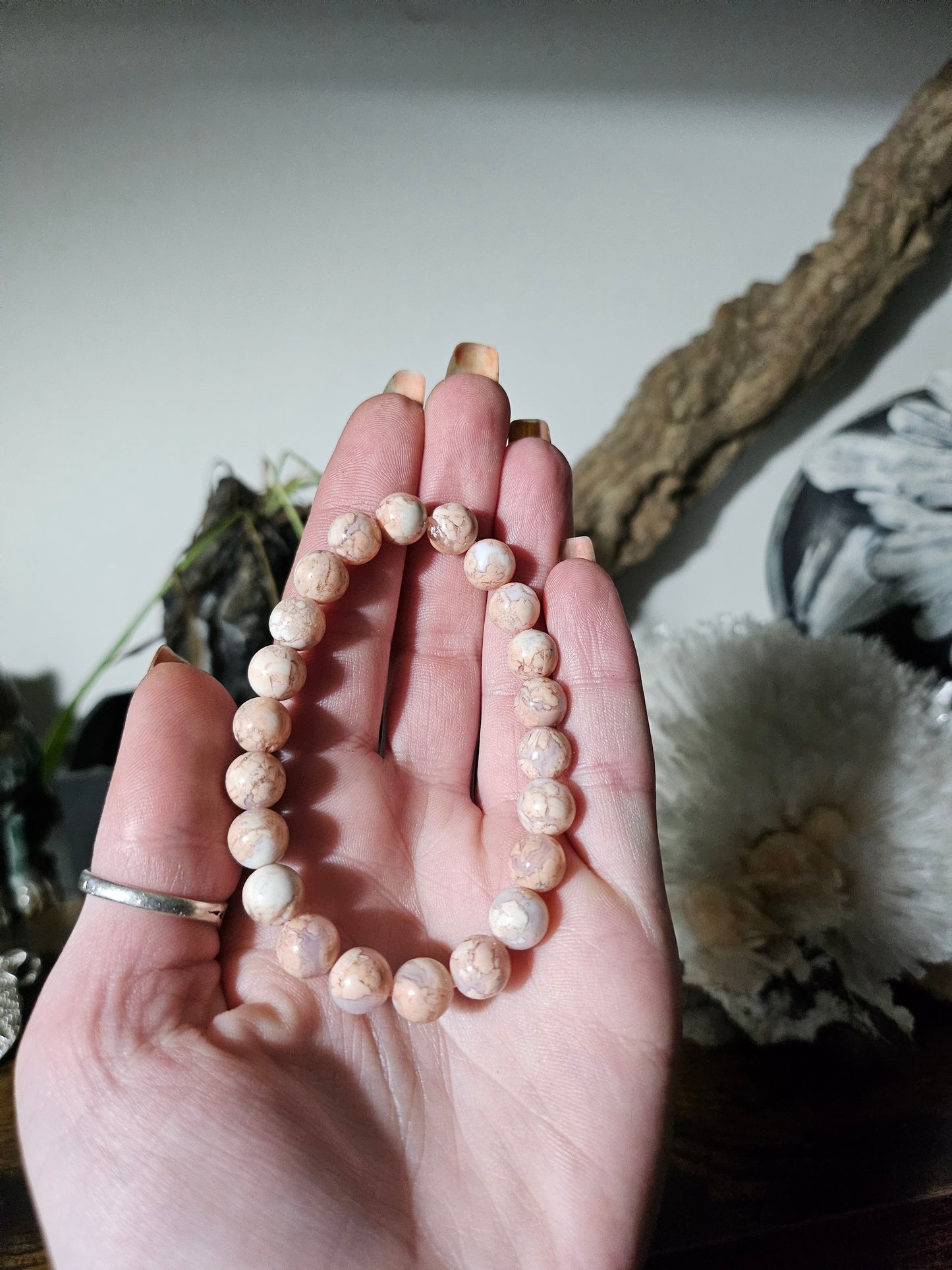 Bracelet en Agate fleur