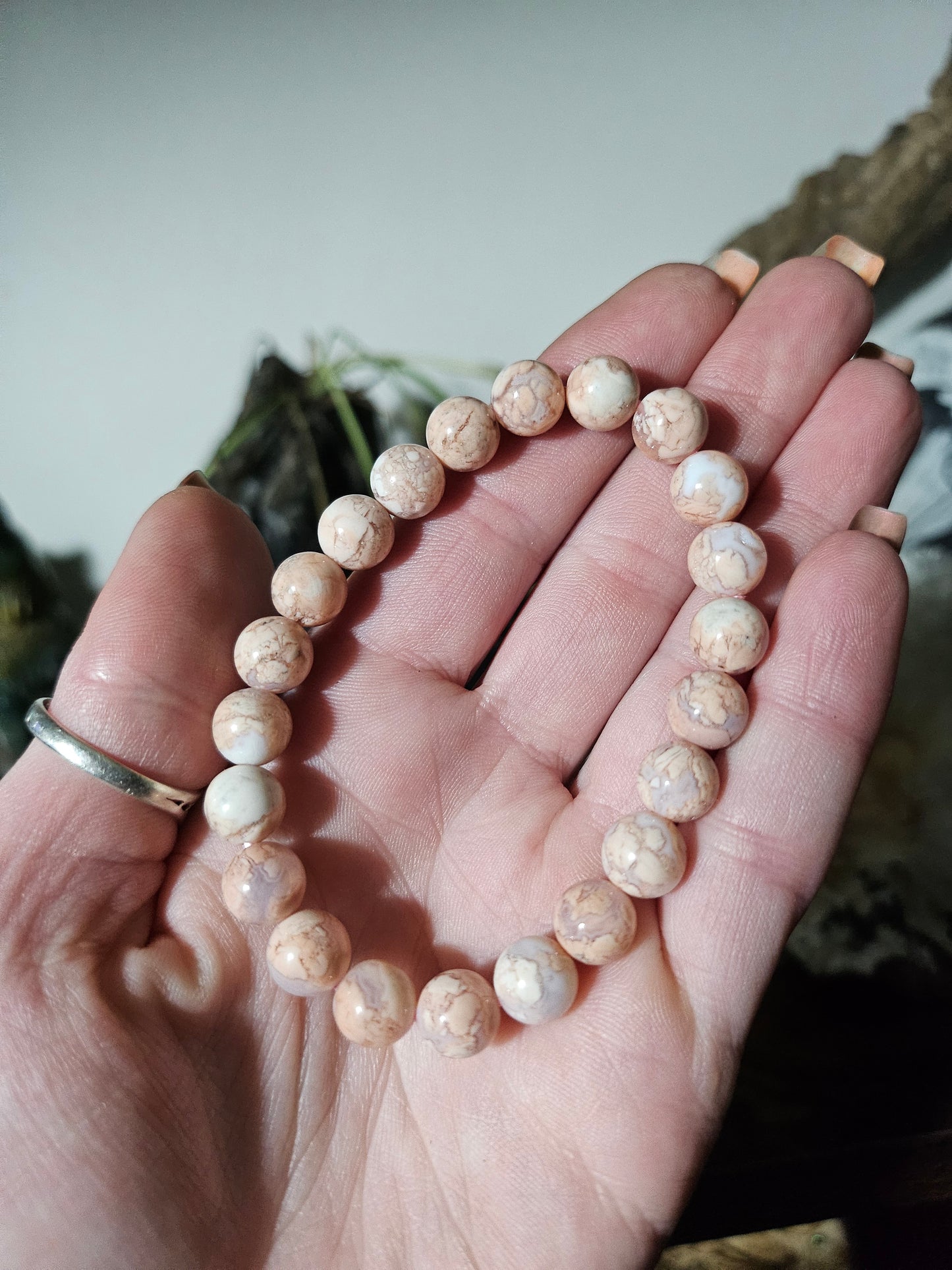 Bracelet en Agate fleur
