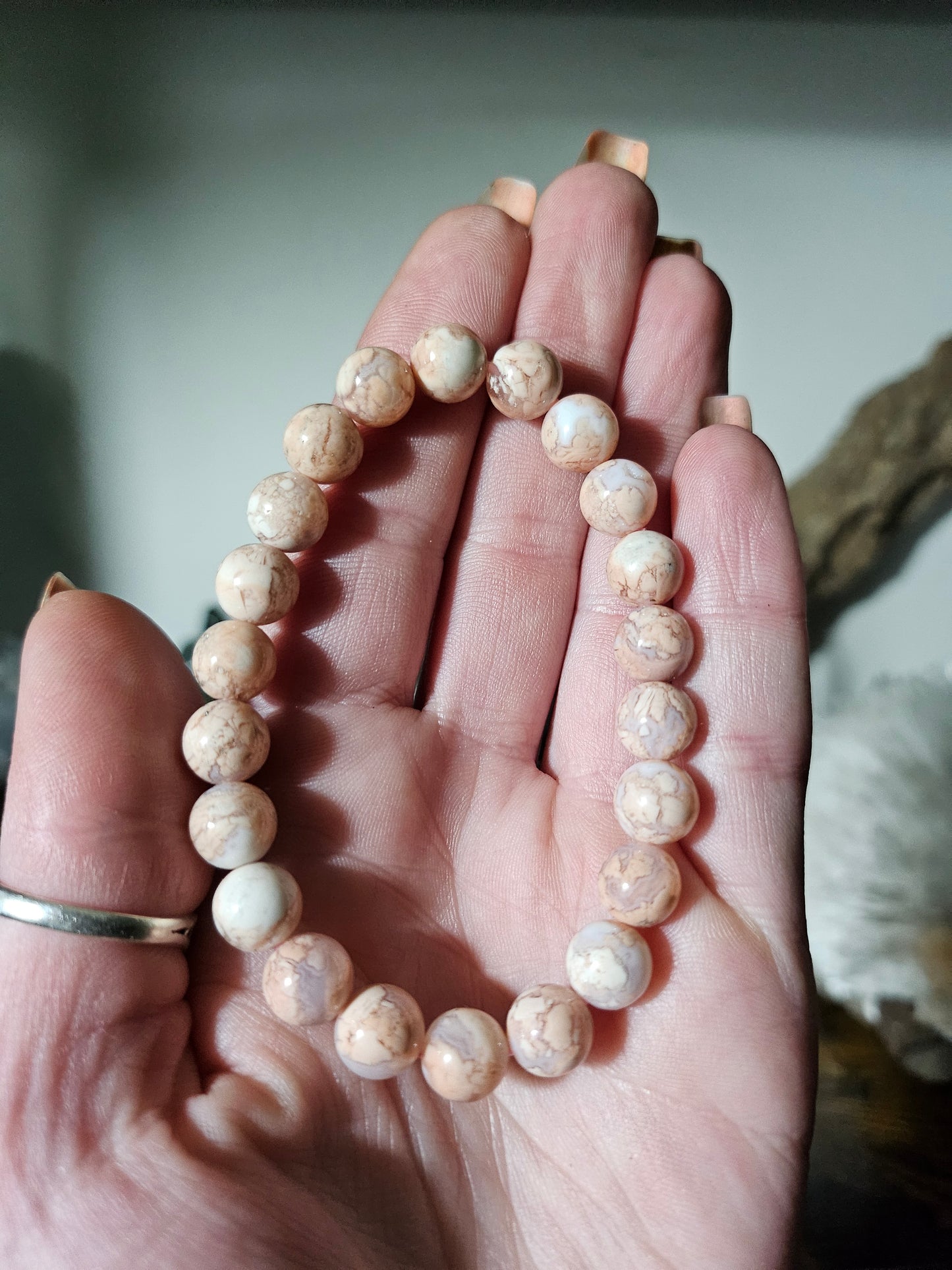 Bracelet en Agate fleur