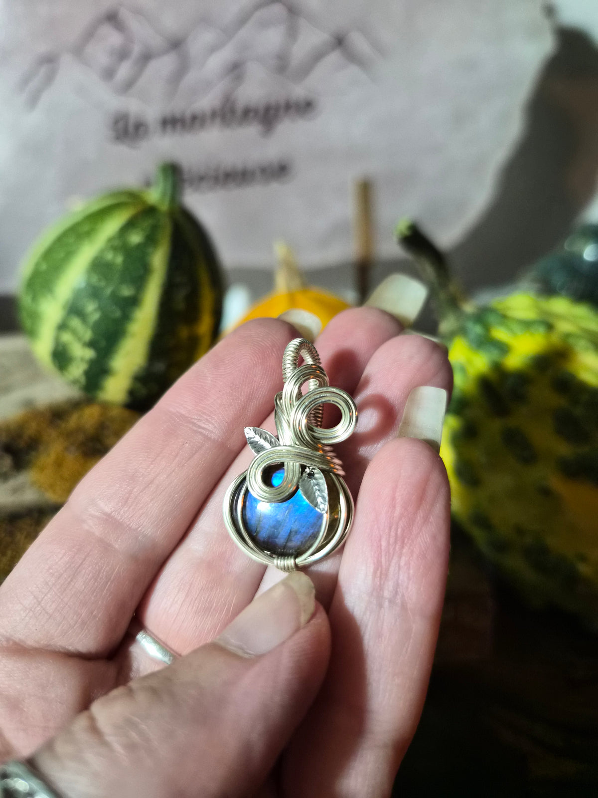 Parrure " Les Citrouilles de Minuit " en labradorite