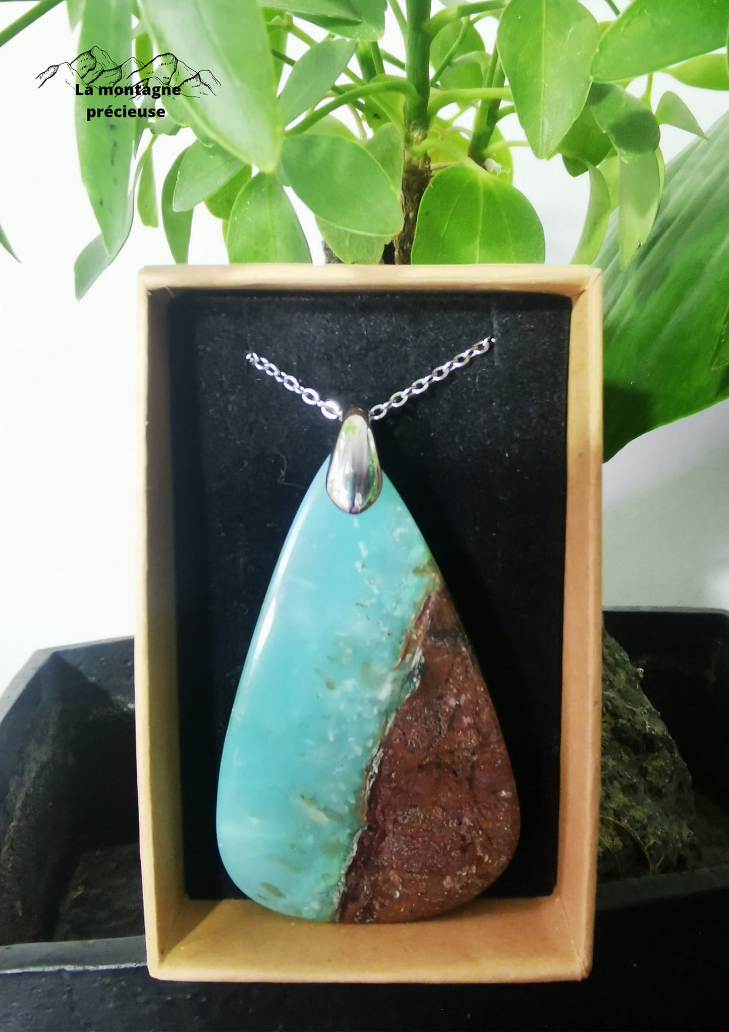 Pendentif en Chrysoprase Boulder