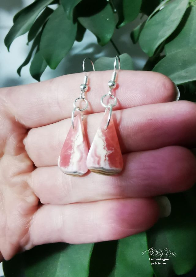 Boucles d'oreille en Rhodochrosite