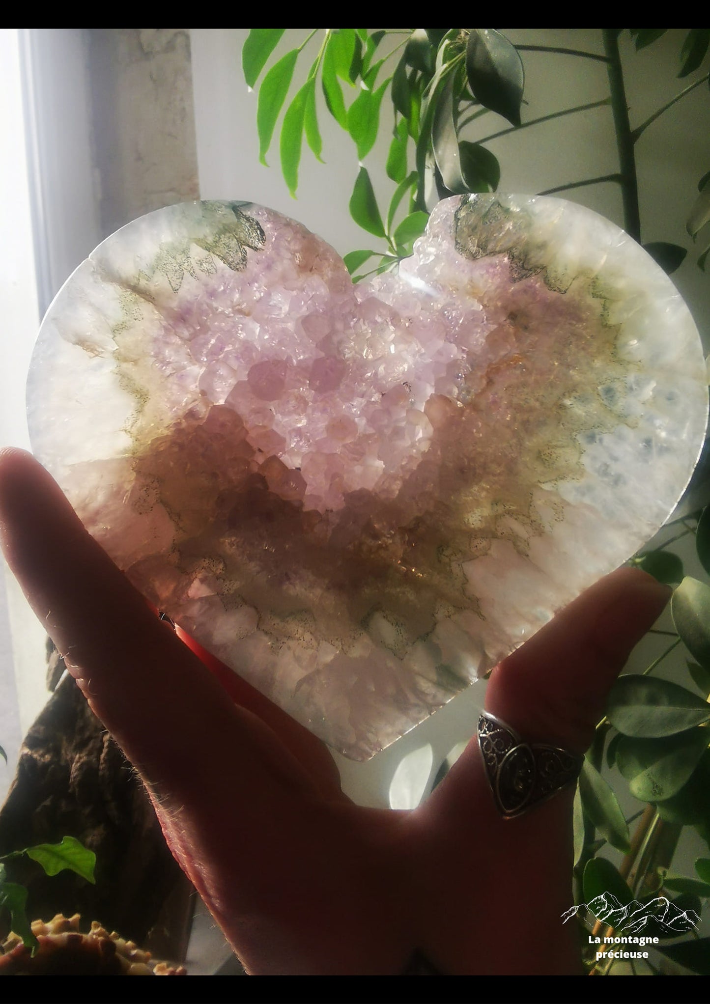 Cœur en Agate et Améthyste