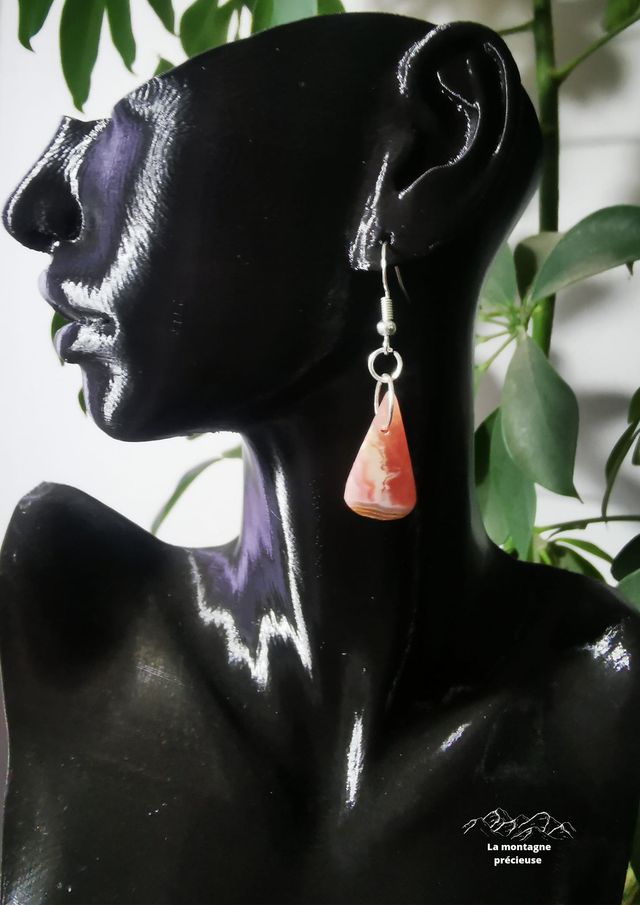 Boucles d'oreille en Rhodochrosite