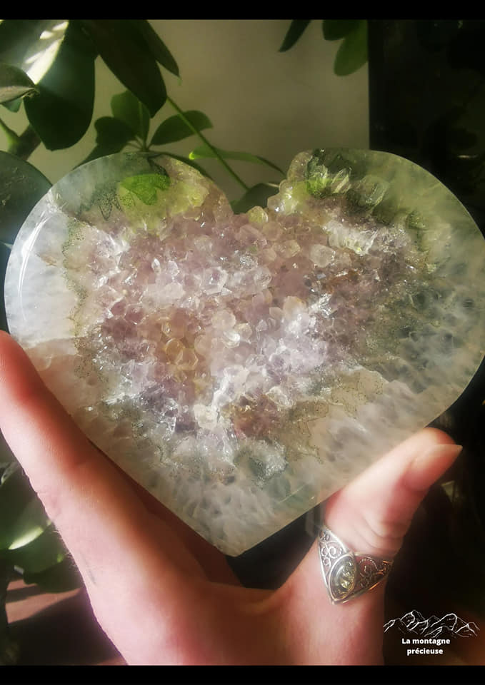 Cœur en Agate et Améthyste