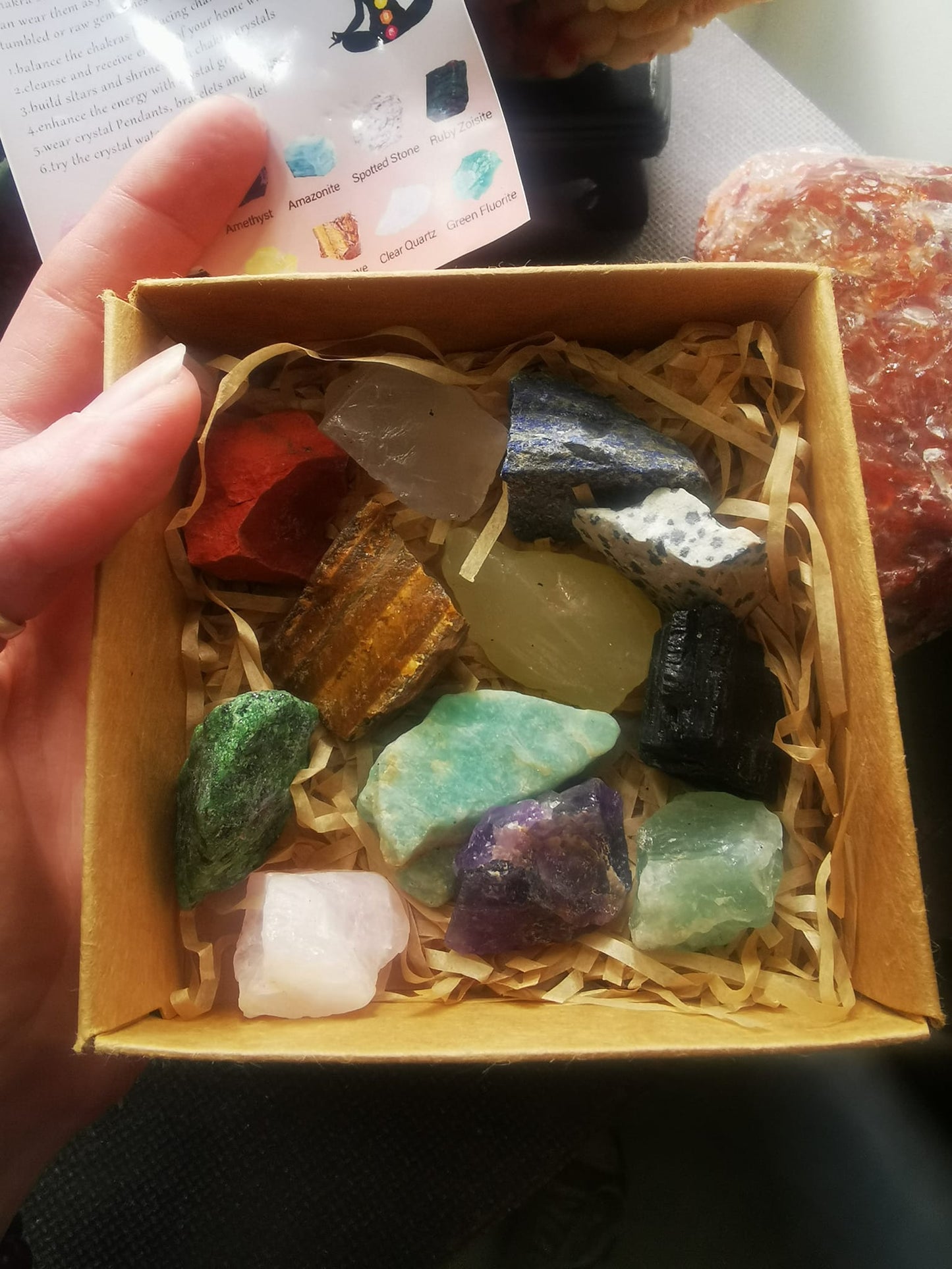Box 7 chakras pierres brutes