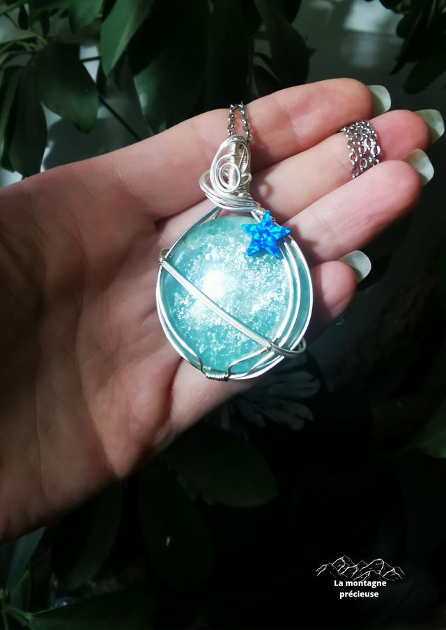 Pendentif "Univers" en Amazonite