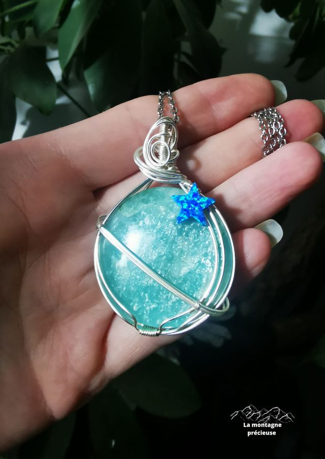 Pendentif "Univers" en Amazonite