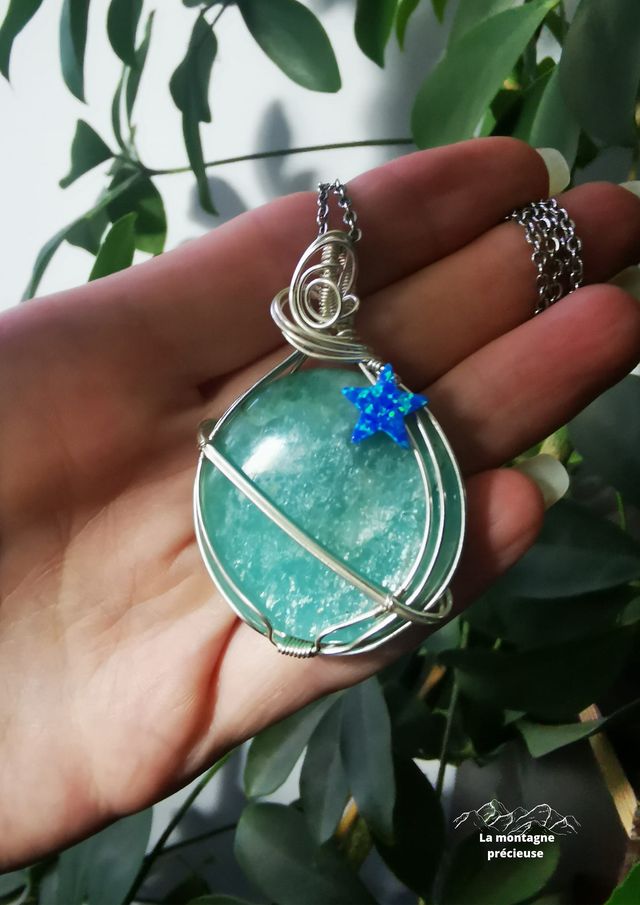 Pendentif "Univers" en Amazonite