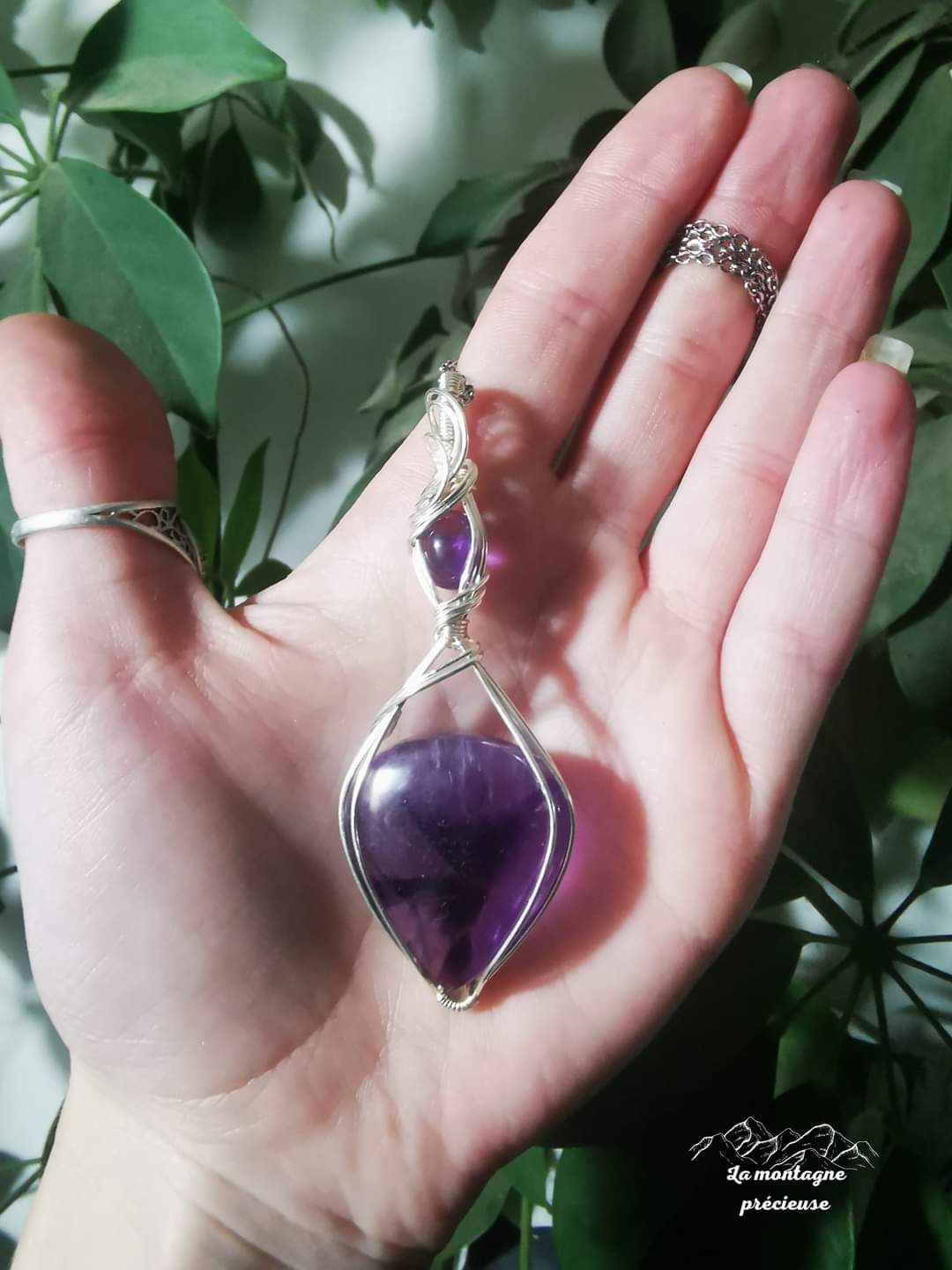 Pendentif double Améthyste