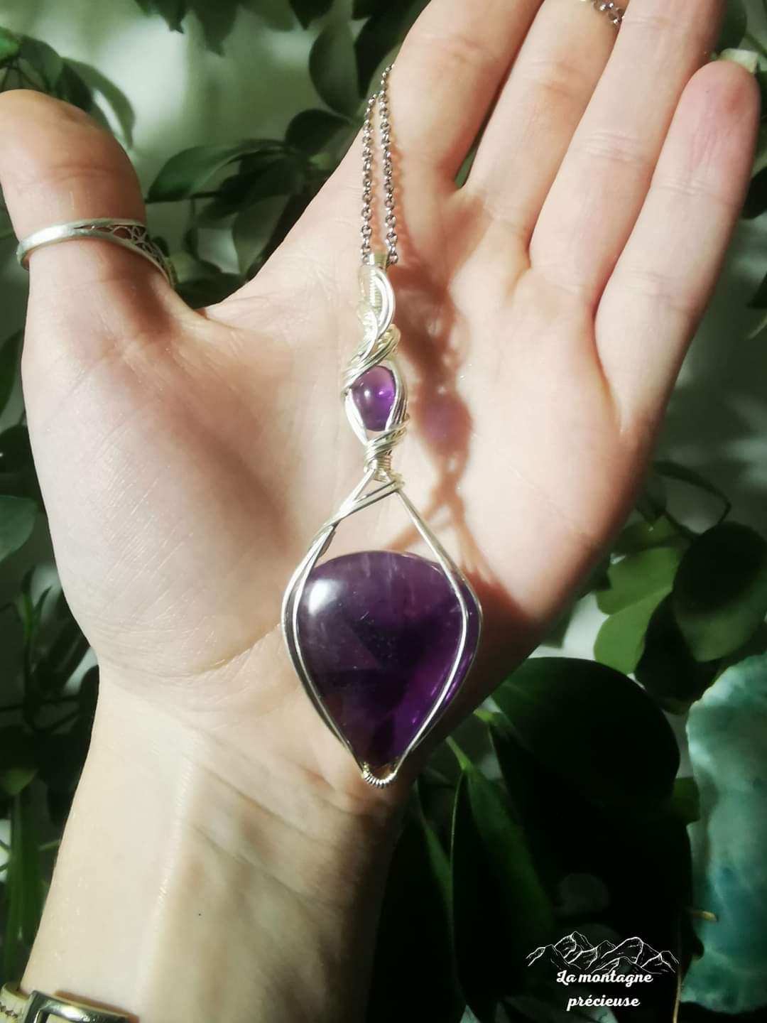 Pendentif double Améthyste
