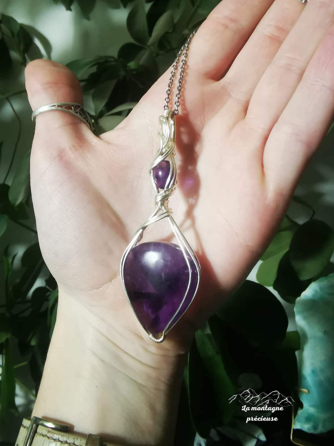 Pendentif double Améthyste