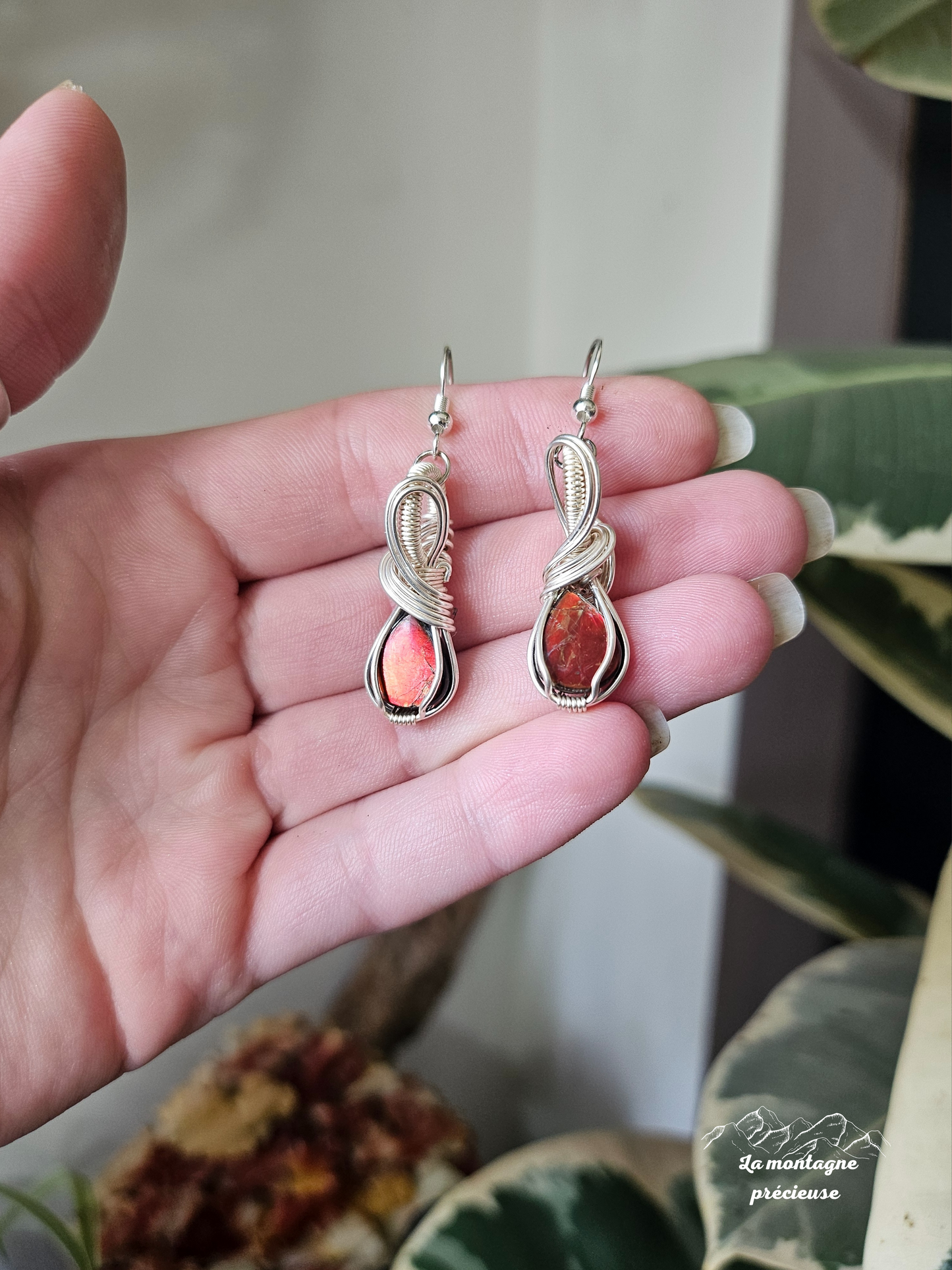 Boucles d'oreilles en ammolite