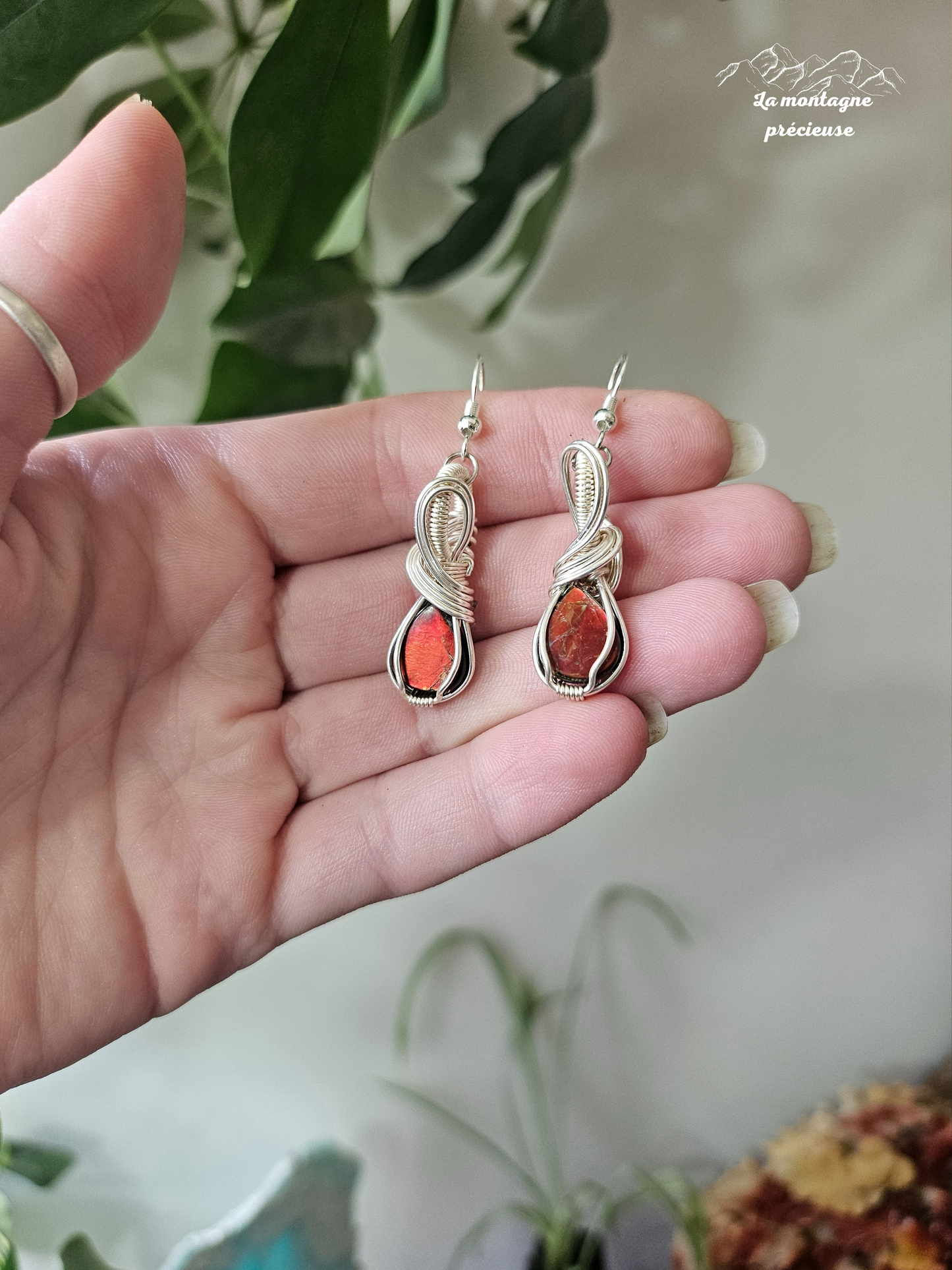 Boucles d'oreilles en ammolite