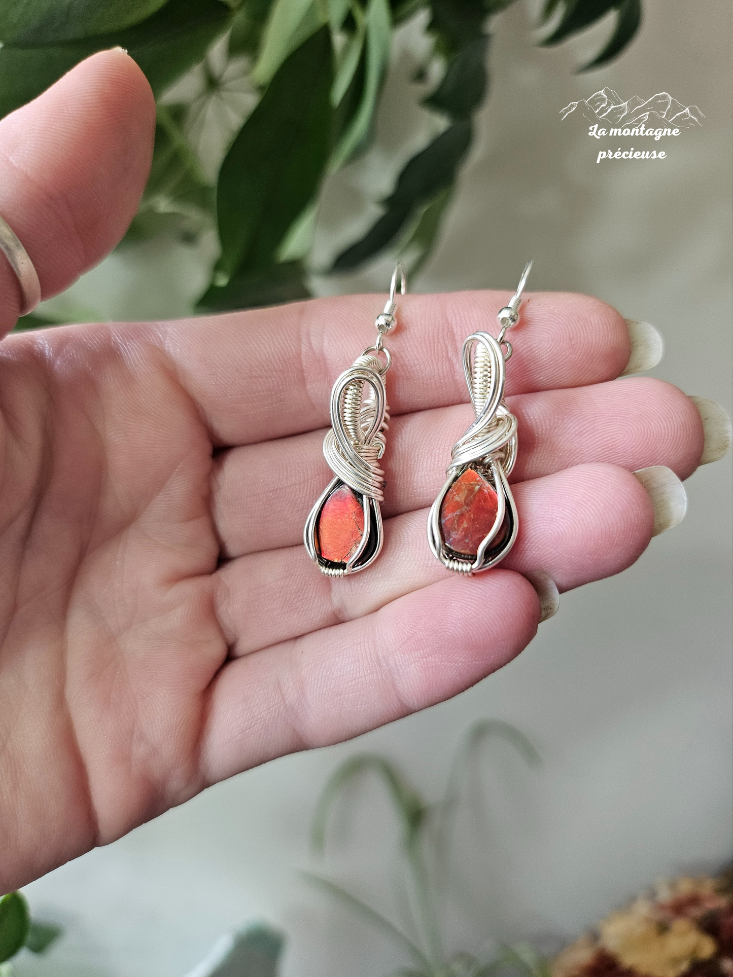 Boucles d'oreilles en ammolite