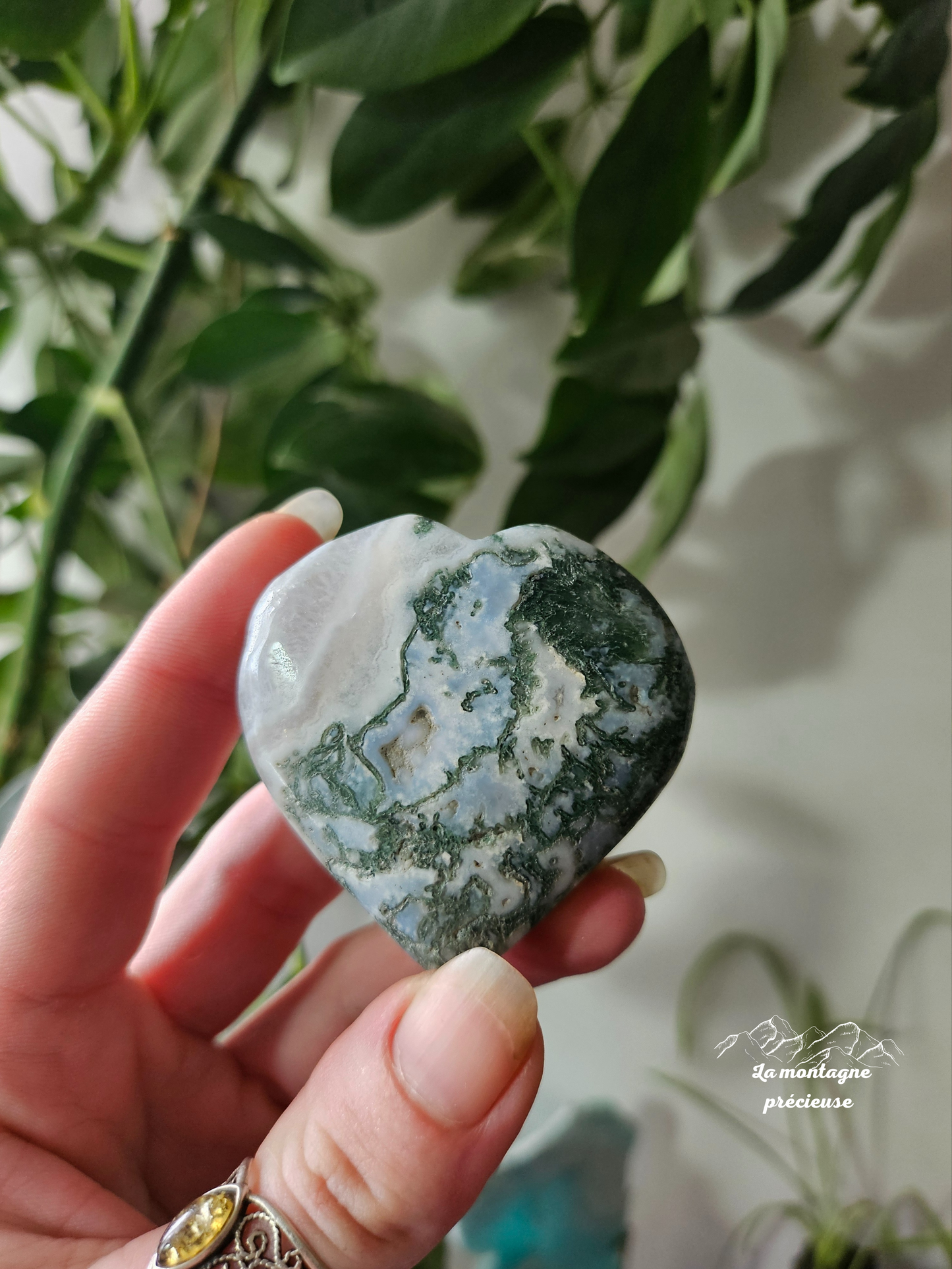 Cœur en agate mousse