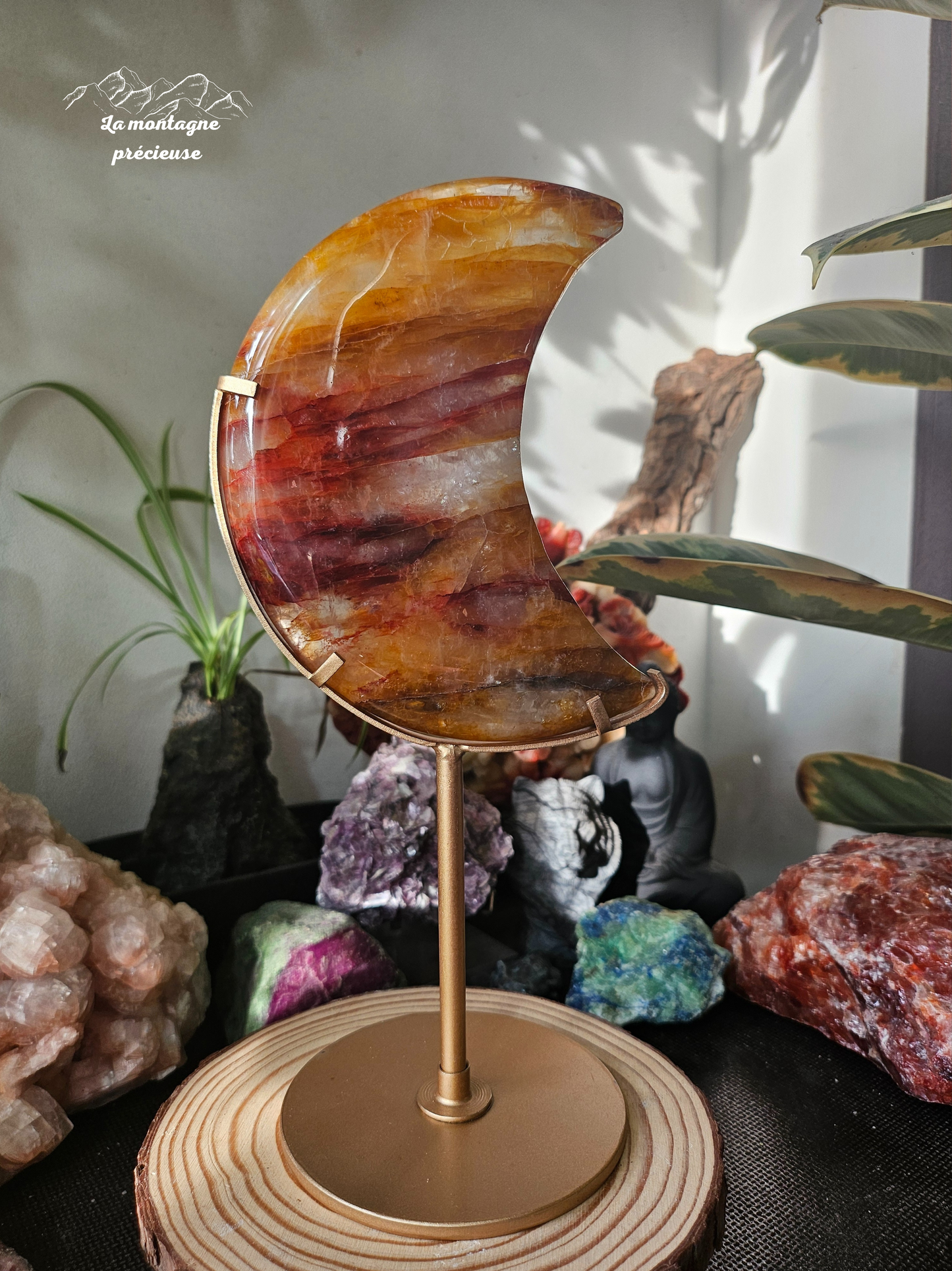 Lune en quartz hématoïde