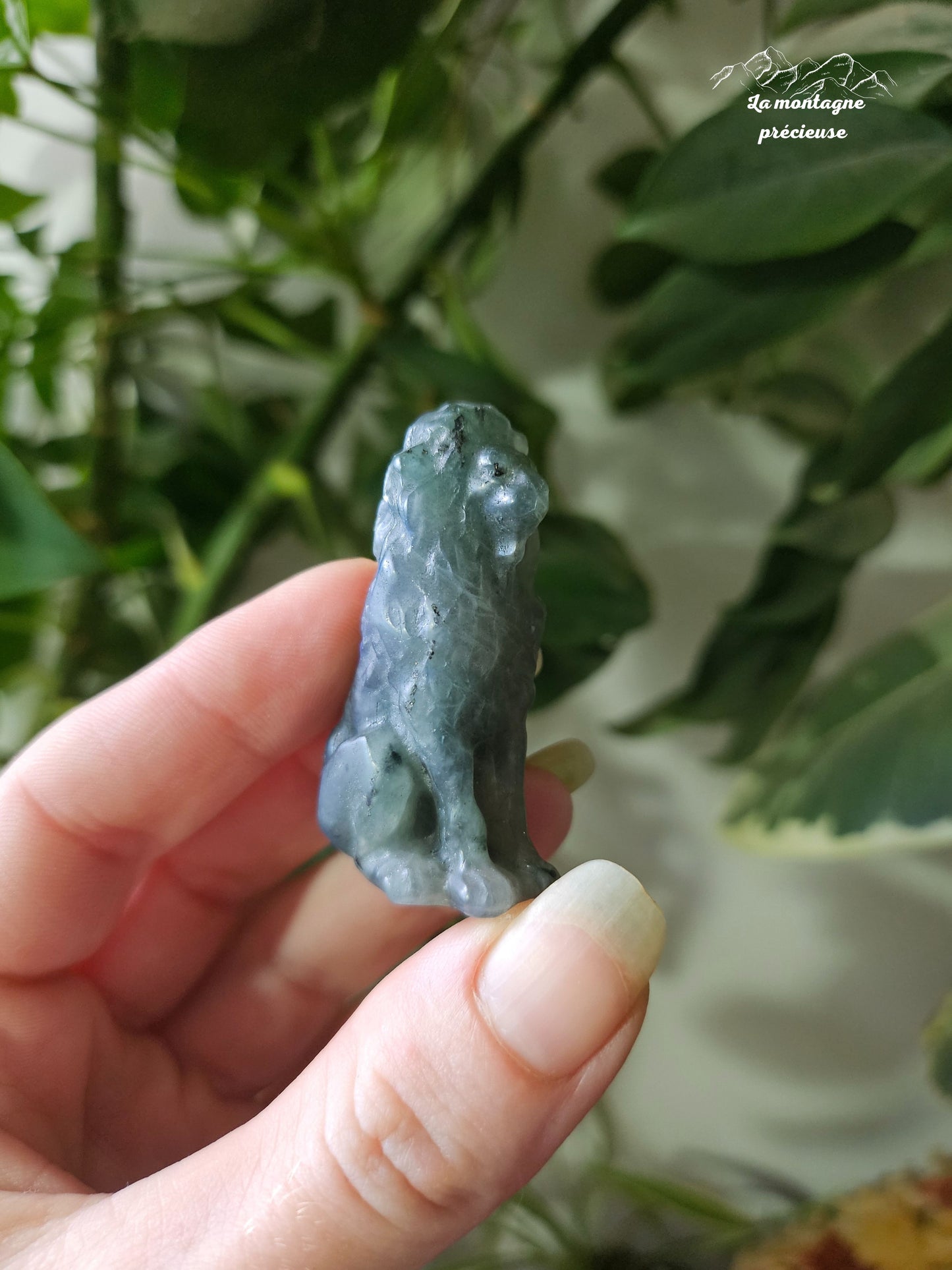 Petit lion en labradorite