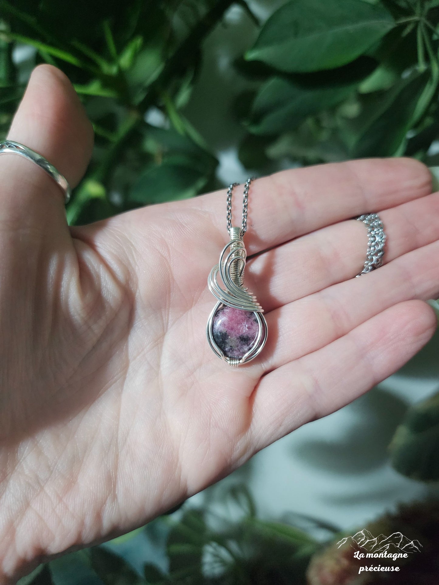 Pendentif en Rhodonite