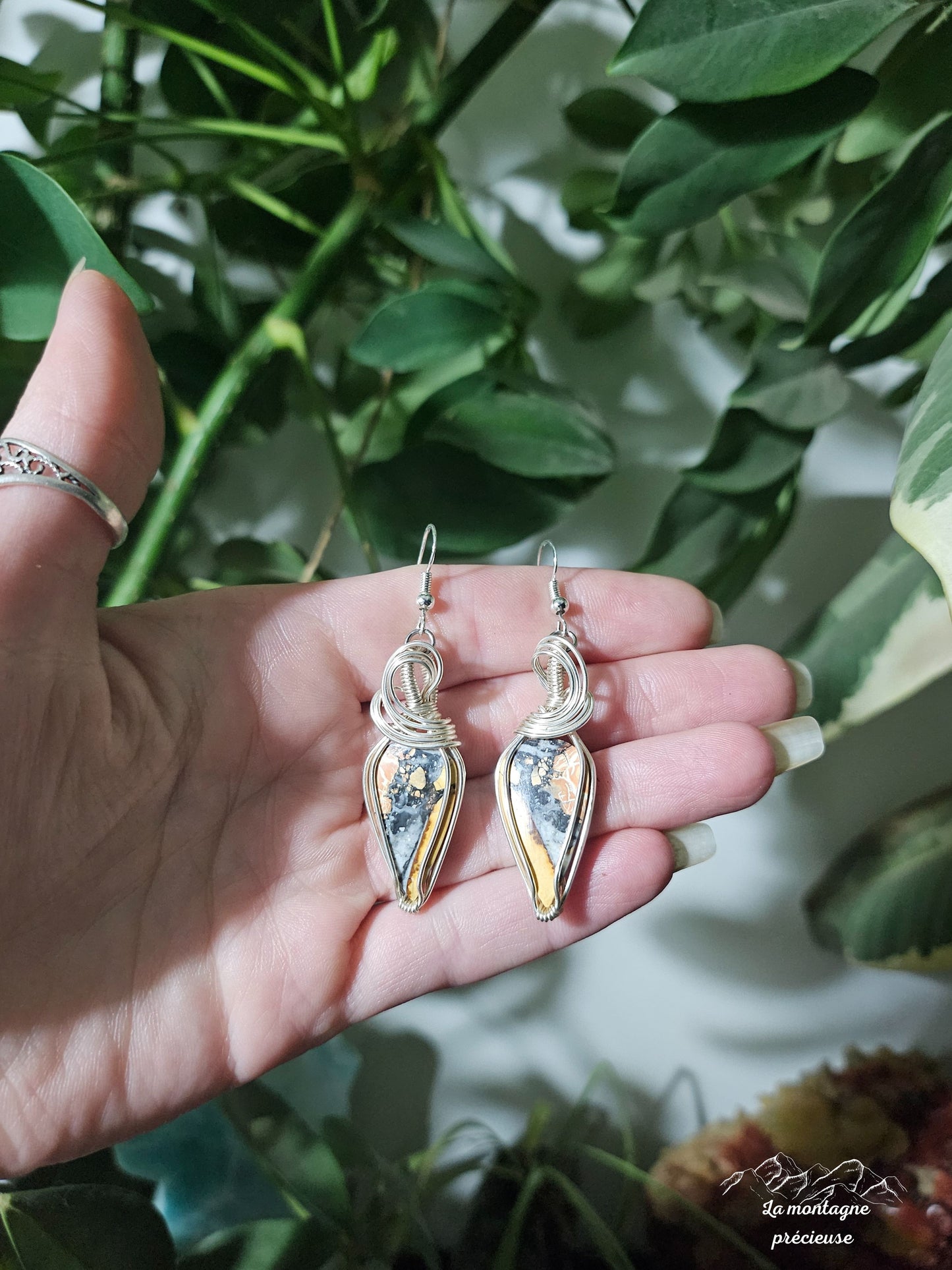 Boucles d'oreilles en Jaspe maligano