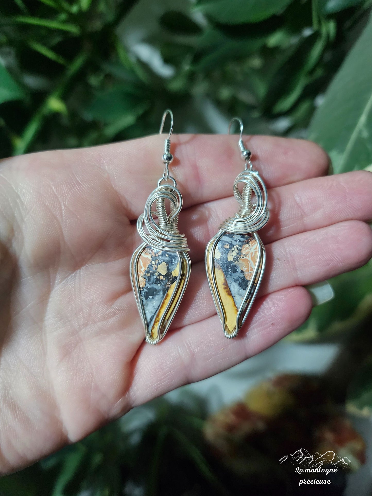 Boucles d'oreilles en Jaspe maligano
