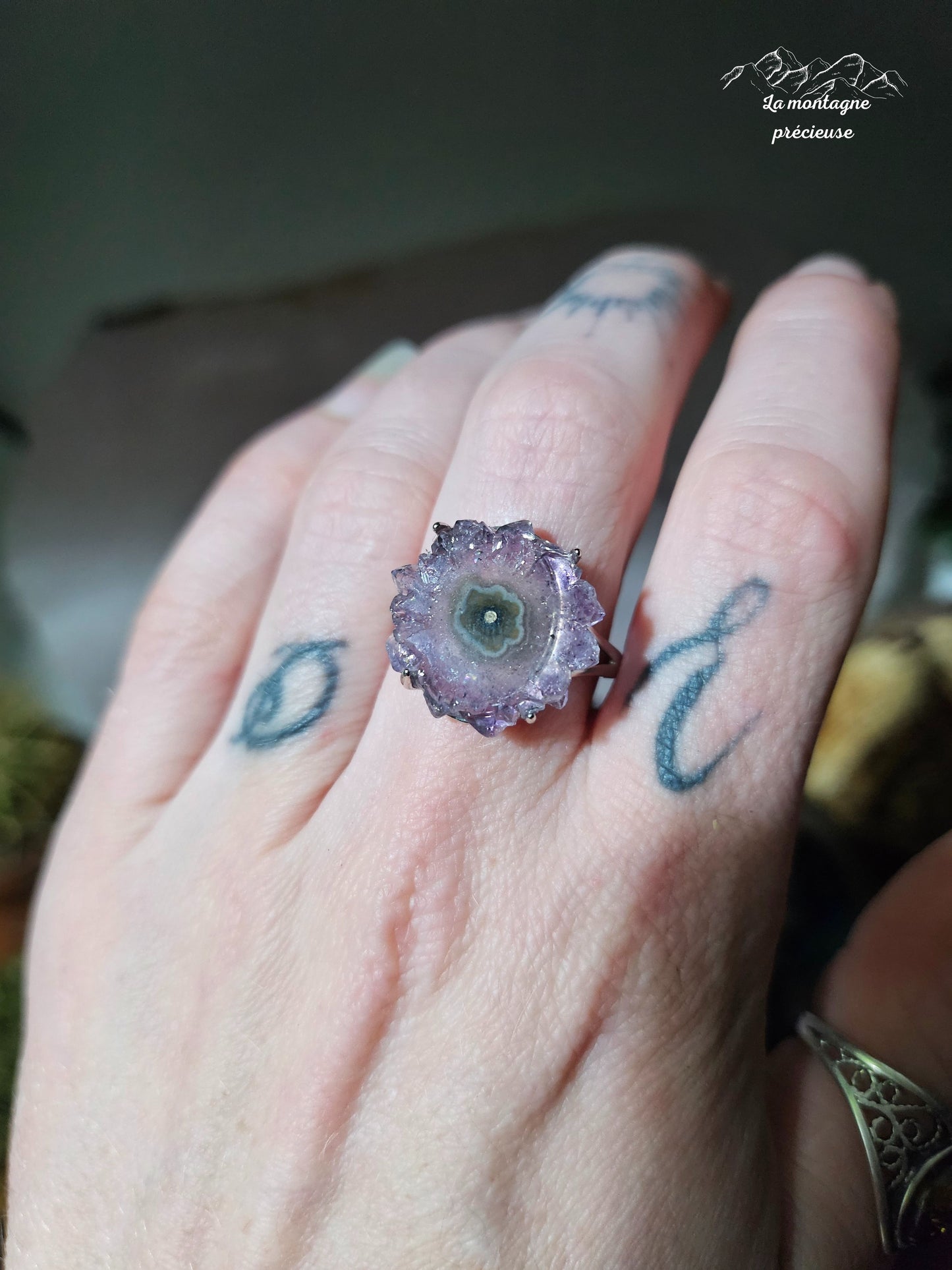 Bague en Améthyste stalactite