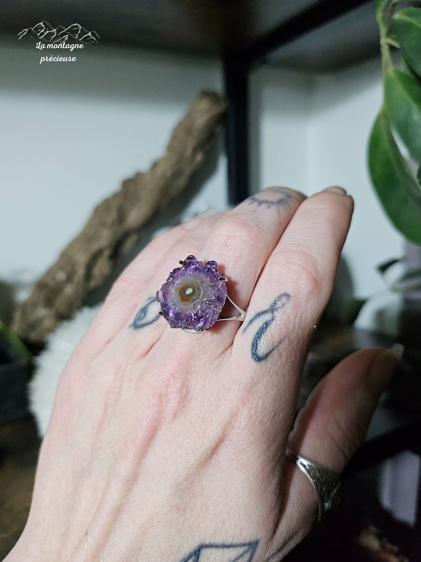 Bague en Améthyste stalactite