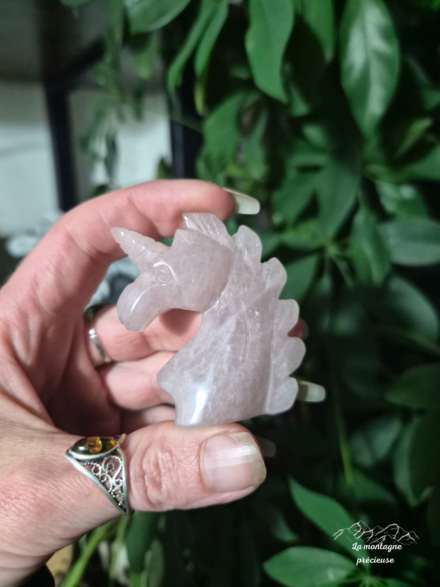 Tête de Licorne Quartz rose