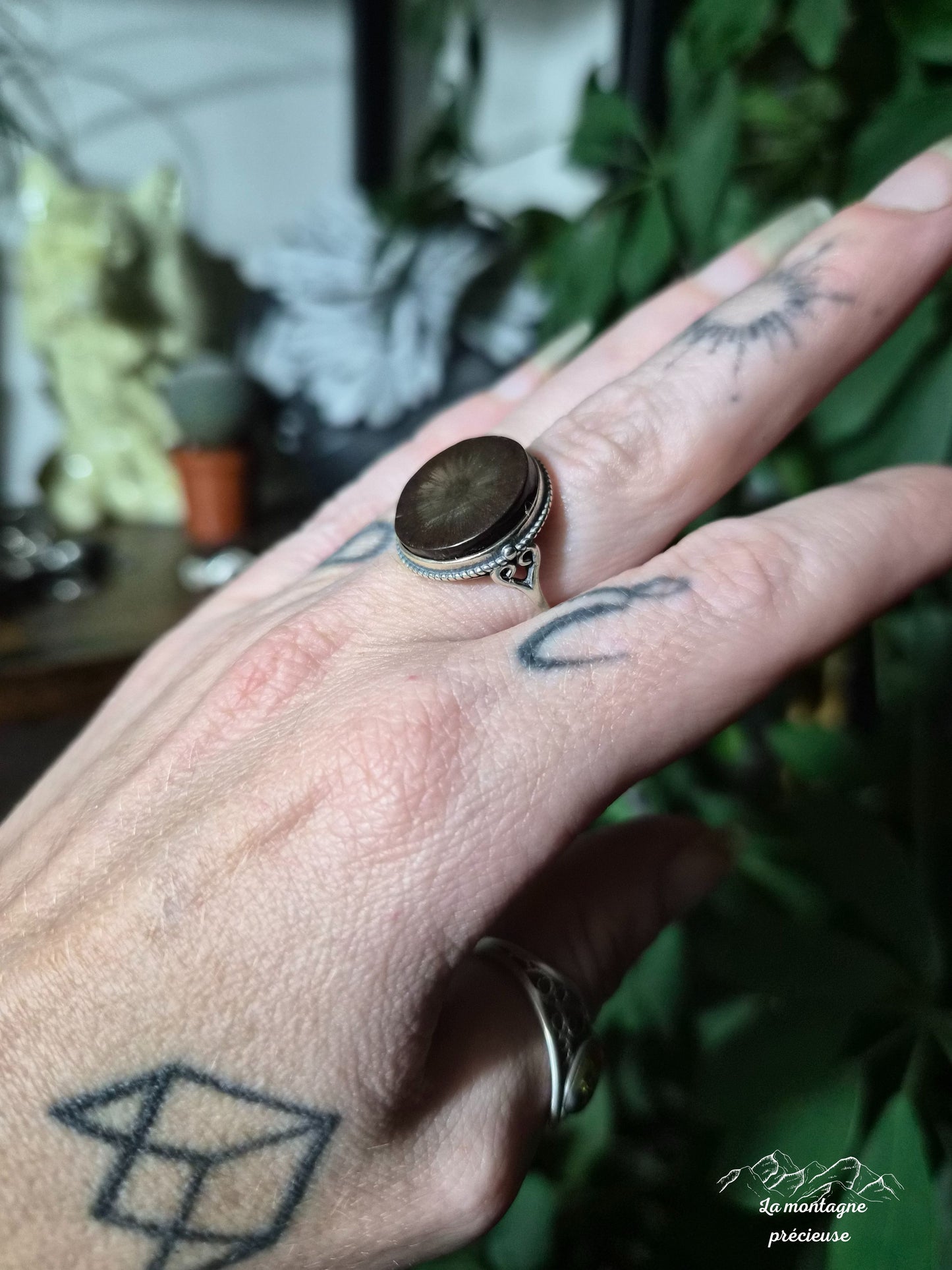 Bague en fleur de pyrite