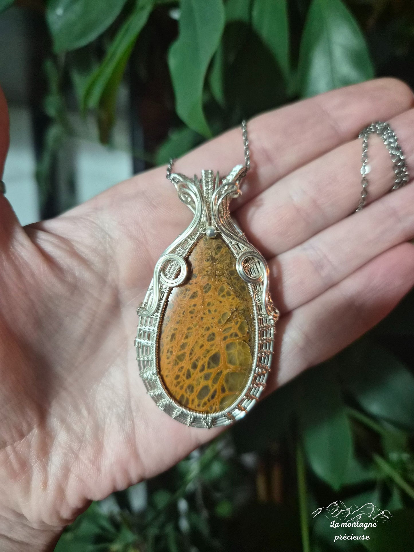 Pendentif en Jaspe spider web