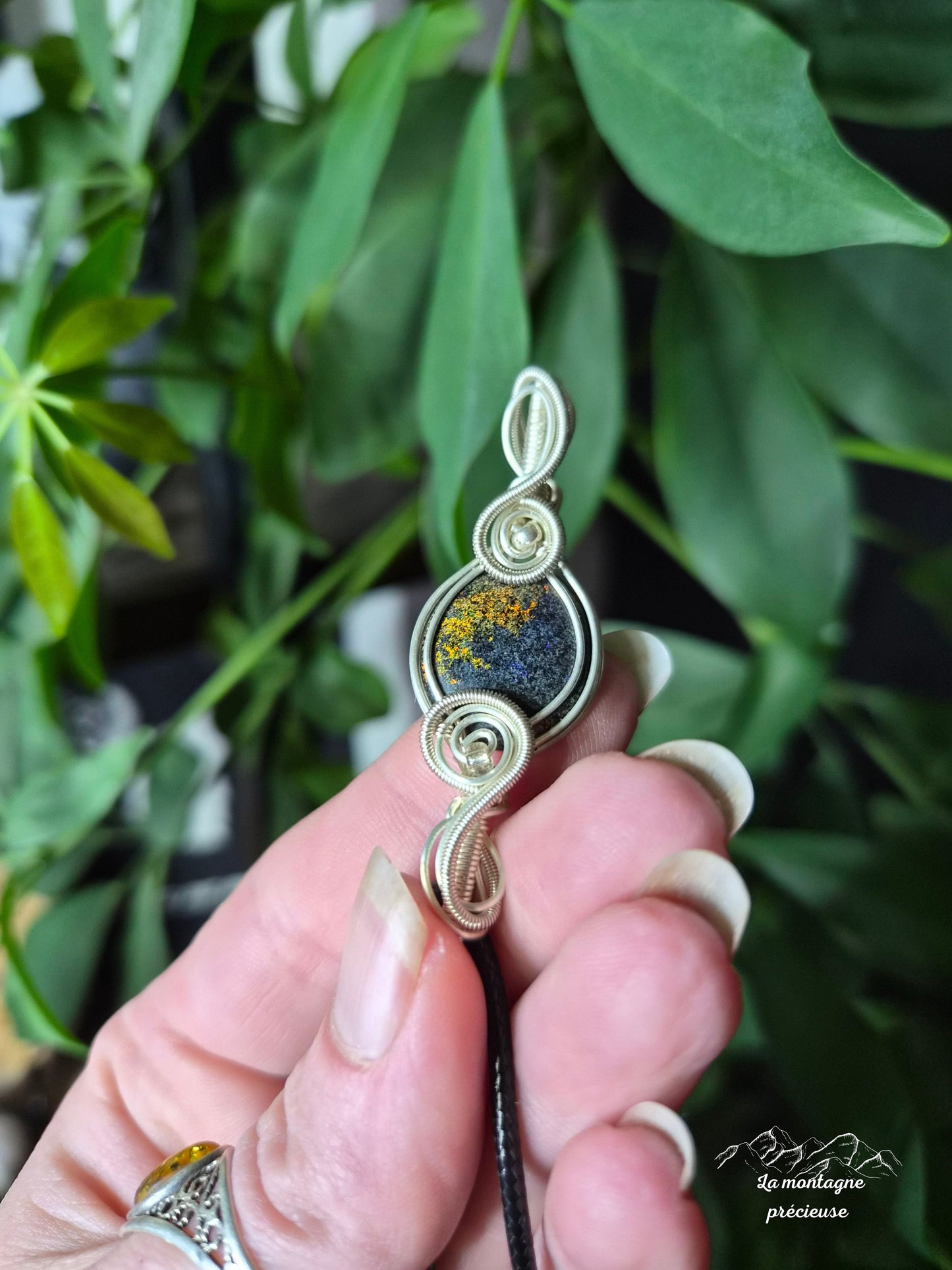 Pendentif réversible en Opale andamooka