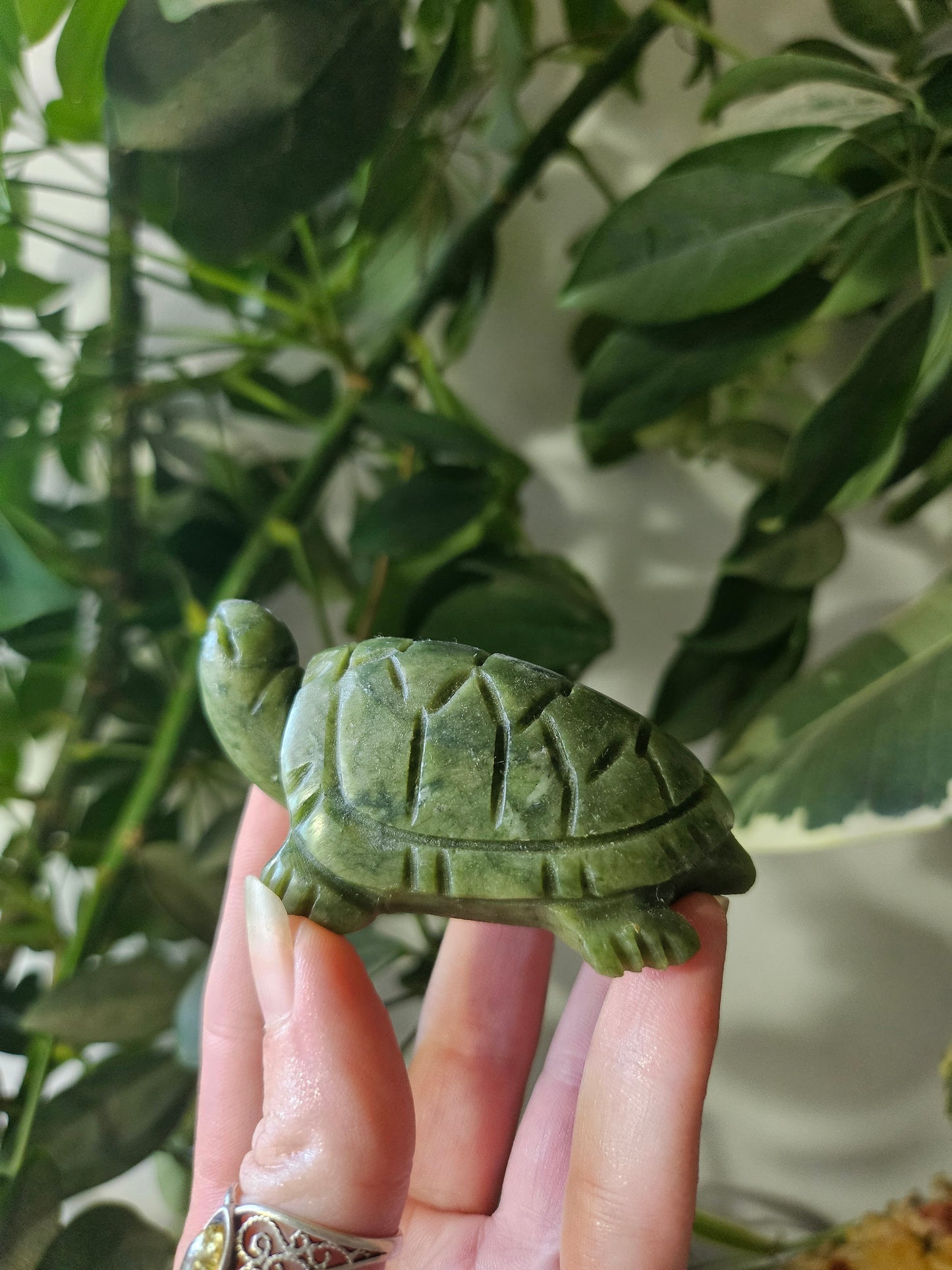 Tortue en Jade vert