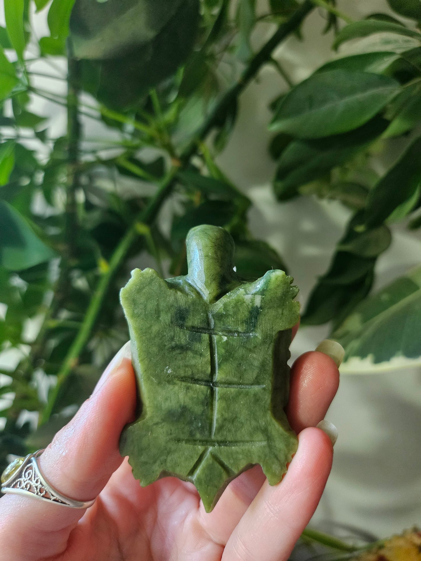 Tortue en Jade vert