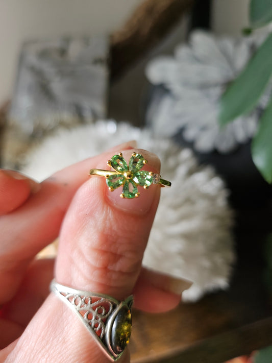Bague tournante en grenat vert