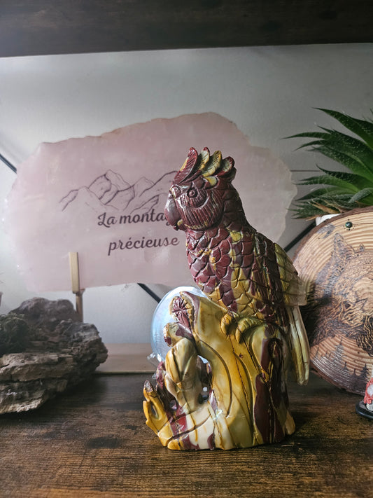 Perroquet en Jaspe mookaite