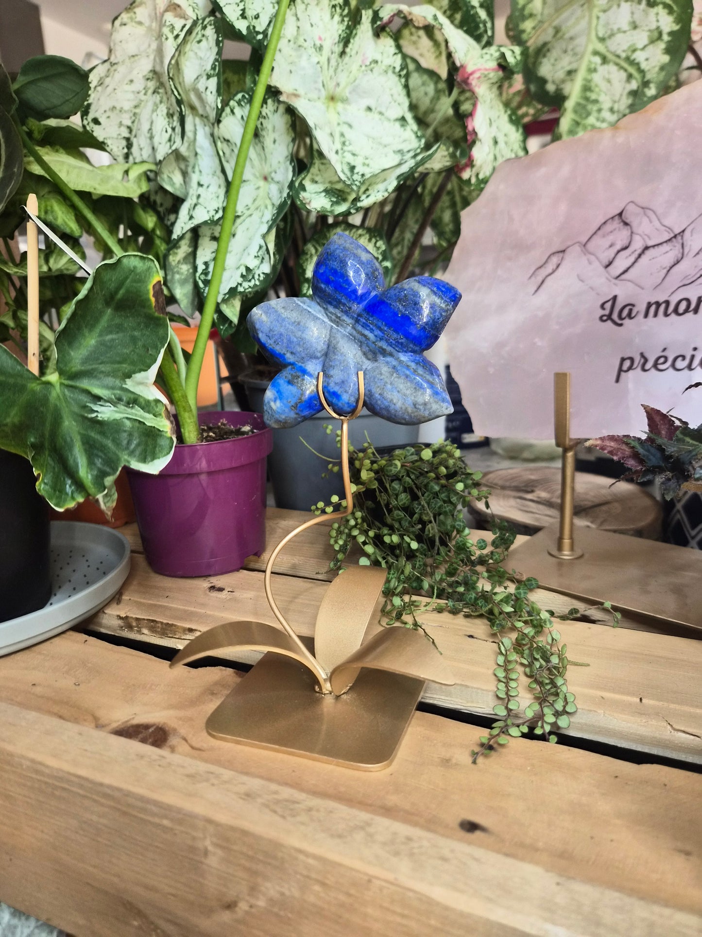 Orchidée en Lapis-lazuli