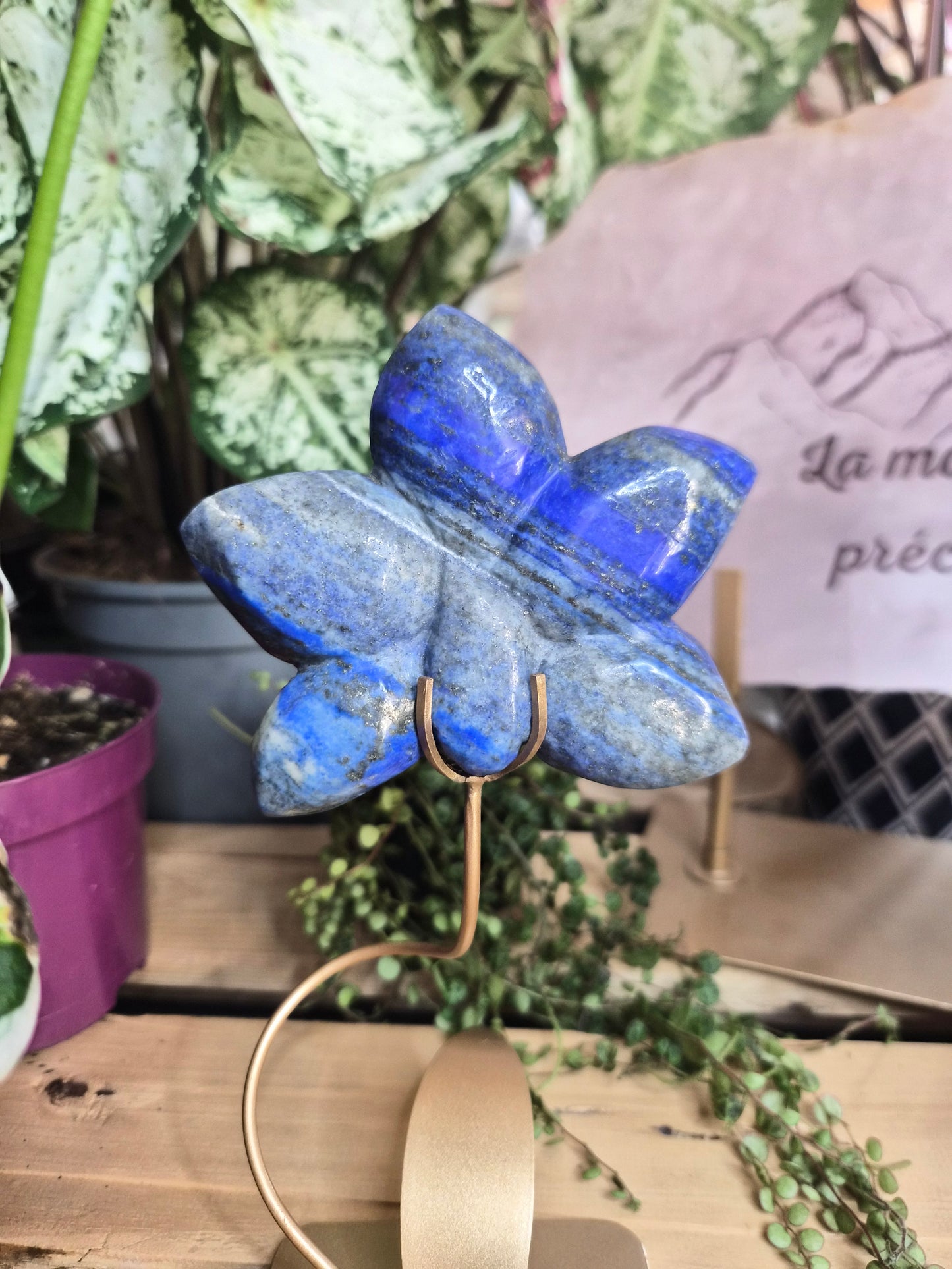 Orchidée en Lapis-lazuli
