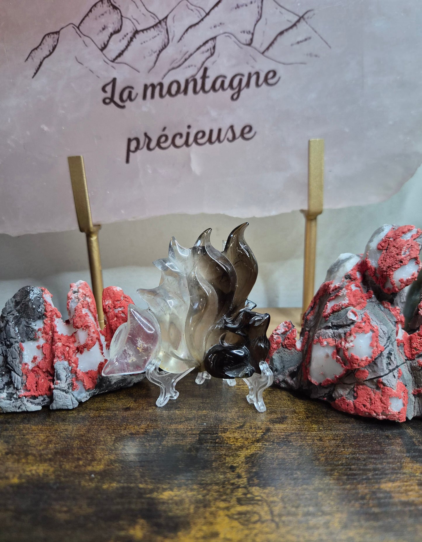 Renard à neuf queues en Quartz fumé