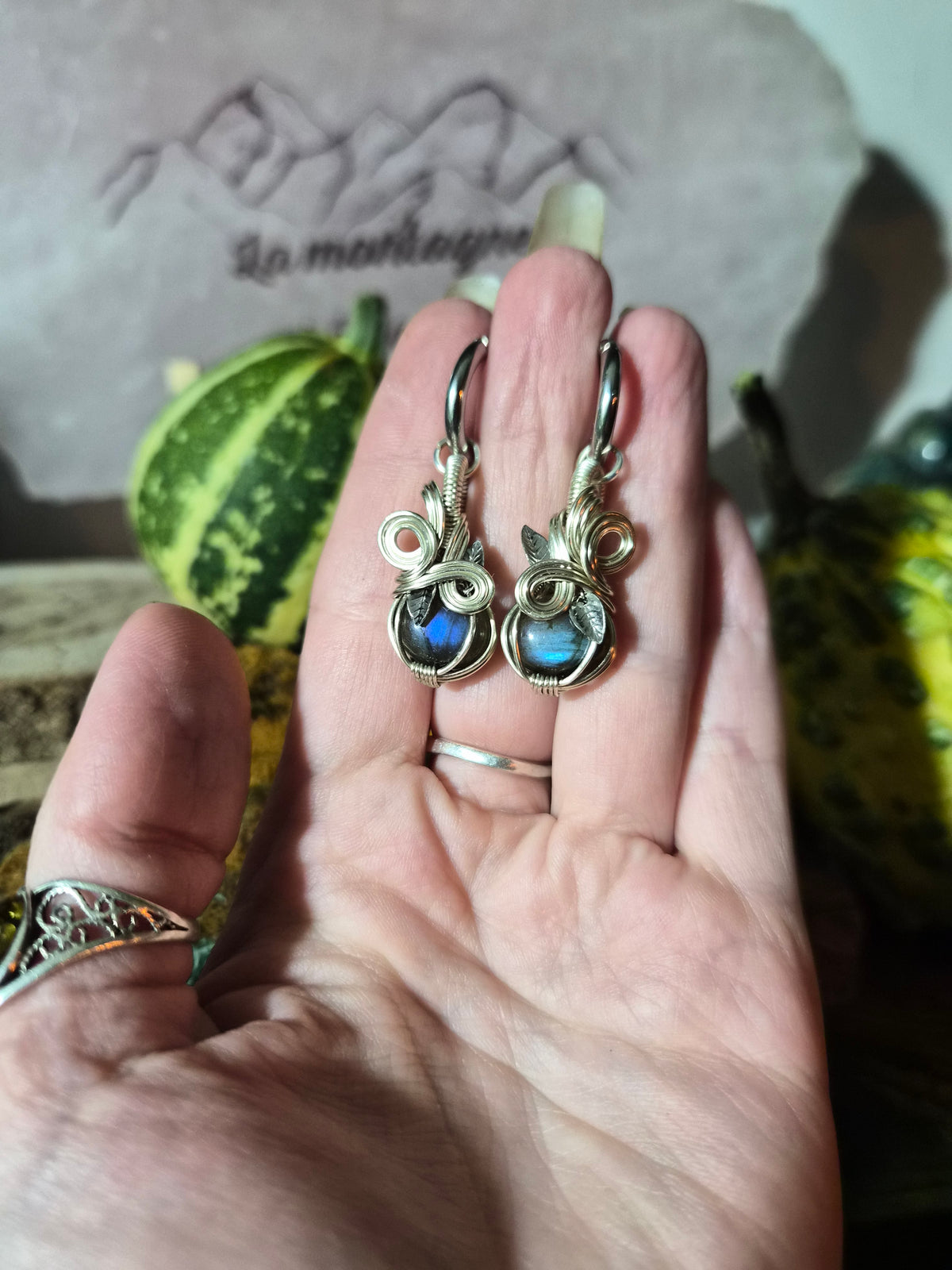 Parrure " Les Citrouilles de Minuit " en labradorite