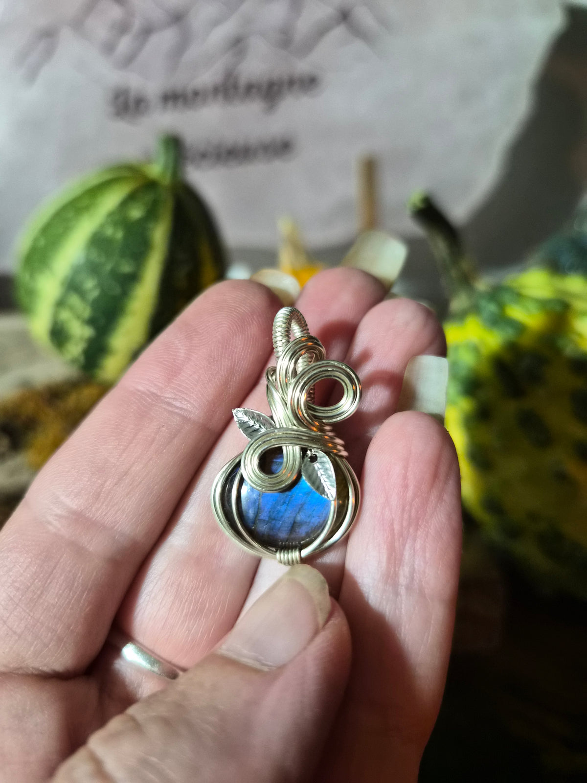 Parrure " Les Citrouilles de Minuit " en labradorite
