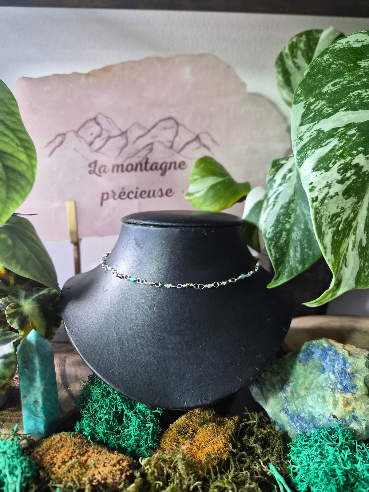 Collier "L'Éveil des Sources" en chrysoprase