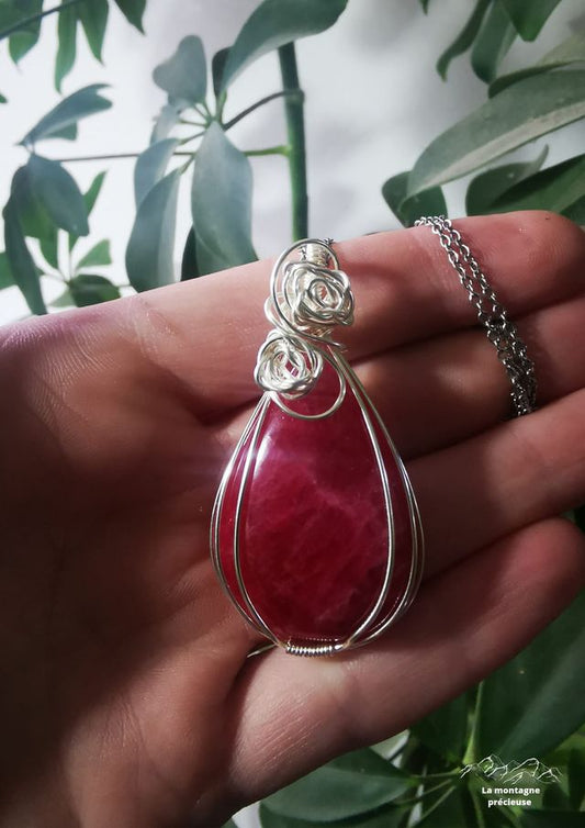Pendentif en Rhodonite AAA
