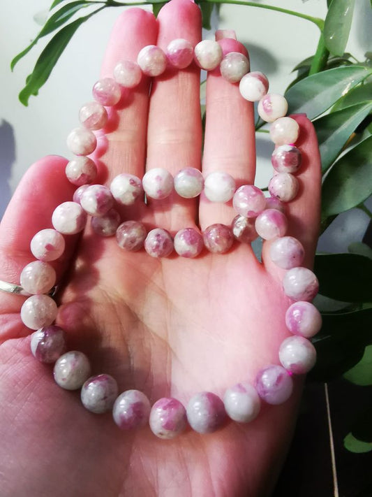 Bracelet en Tourmaline rose 8mm