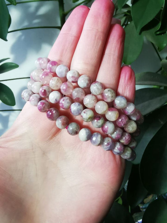 Bracelet en Tourmaline rose 6mm